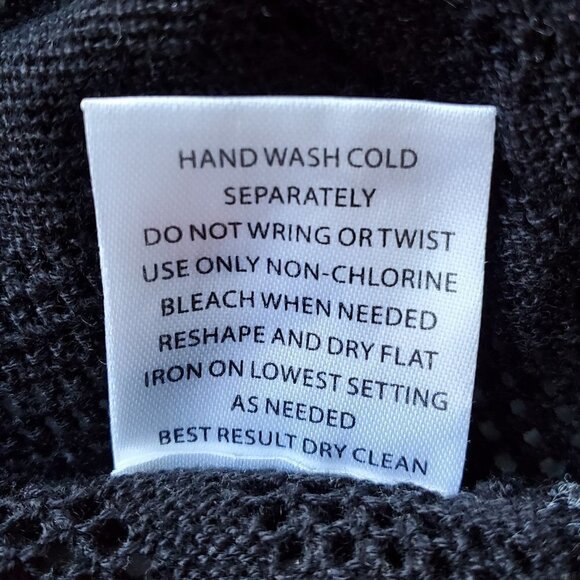 Longline Kimono Style Sleeve Open Cardigan Open Weave Black Size S - Picture 13 of 16